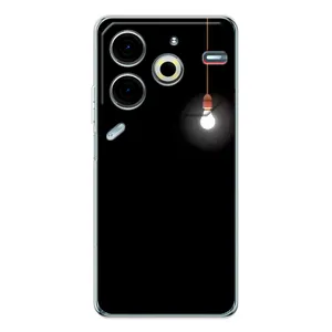 Чехол с картинками на черном фоне для Tecno Pova 6 Neo 5G (Лампочка)