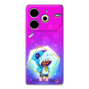 Чехол Бравл Старс для Tecno Pova 6 Neo 5G (Леон в костюме Акулы)