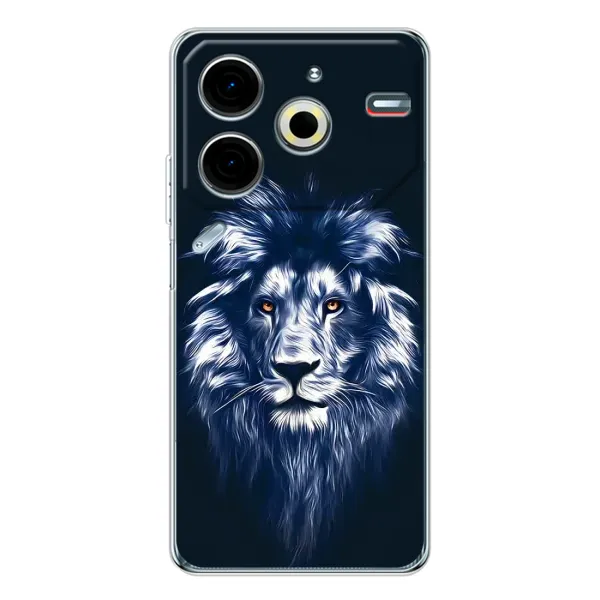 Чехол с рисунком «Лев - синий» для TECNO Pova 6 Neo 5G Чехол с рисунком «Лев - синий» для TECNO Pova 6 Neo 5G