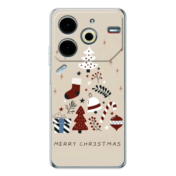 Чехол с рисунком «Merry Christmas» для TECNO Pova 6 Neo 5G Чехол с рисунком «Merry Christmas» для TECNO Pova 6 Neo 5G