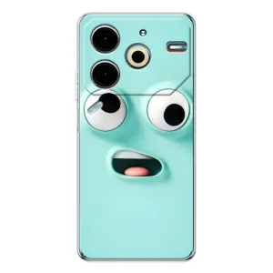 Силиконовые Чехлы (смешные стикеры) для Tecno Pova 6 Neo 5G (Забавное мятное лицо)