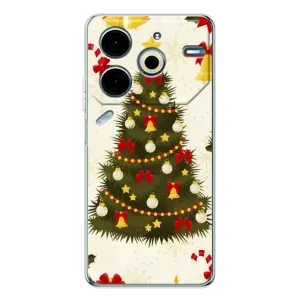 Чехол Новогодняя Елка на Tecno Pova 6 Neo 5G (Новогодний принт)