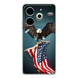Чехол Флаг USA для Tecno Pova 6 Neo 5G (Орел и флаг)
