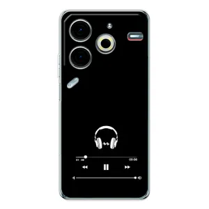 Чехол с картинками на черном фоне для Tecno Pova 6 Neo 5G (Плеер)