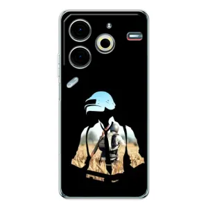Силиконовый чехол с картинкой "Герой Pubg" на Tecno Pova 6 Neo 5G (Пубг мен)