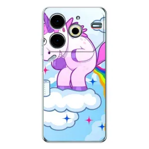 Чехол Unicorn на Tecno Pova 6 Neo 5G (Радуга единорожка)