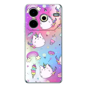 Чехол Unicorn на Tecno Pova 6 Neo 5G (Радуга и Единорог)