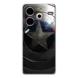 Чехол с Щитом Капитана Америки на Tecno Pova 6 Neo 5G (Ретро Щит Капитана)