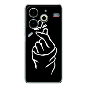 Чехлы (Знак сердечка) на Tecno Pova 6 Neo 5G (Сердце на черном)