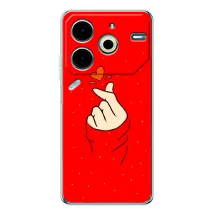 Чехлы (Знак сердечка) на Tecno Pova 6 Neo 5G (Сердце на красном)