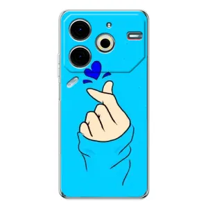 Чехлы (Знак сердечка) на Tecno Pova 6 Neo 5G (Сердце на синем)