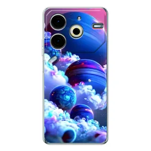 Чехлы КОСМОС для Tecno Pova 6 Neo 5G (Синие планеты)
