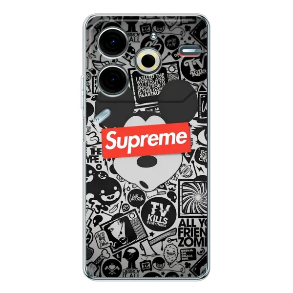 Чехол с рисунком «Supreme Маус» для TECNO Pova 6 Neo 5G Чехол с рисунком «Supreme Маус» для TECNO Pova 6 Neo 5G