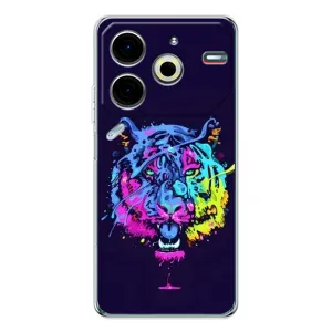Силиконовый бампер с картинкой животных для Tecno Pova 6 Neo 5G (Тигр-Арт)