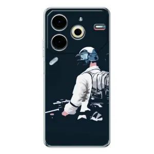 Силиконовый чехол с картинкой "Герой Pubg" на Tecno Pova 6 Neo 5G (В экиперовке)