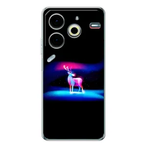 Силиконовый бампер с картинкой животных для Tecno Pova 6 Neo 5G (Яркий олень)