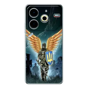 Патриотический Чехол для Tecno Pova 6 Neo 5G (ЗСУ з крильями)