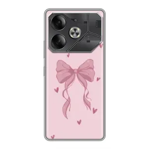 Чехол банты для Tecno Pova 6 (Бант на розовом)