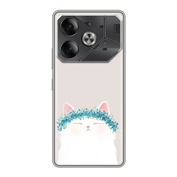 Чехол с рисунком «Белый котик» для TECNO Pova 6 Чехол с рисунком «Белый котик» для TECNO Pova 6