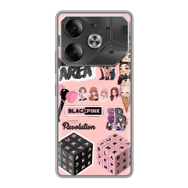 Чехол с рисунком «BLACK PINK коллаж» для TECNO Pova 6 Чехол с рисунком «BLACK PINK коллаж» для TECNO Pova 6