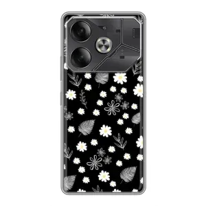 Чехлы с тематикой "ЦВЕТЫ" на Tecno Pova 6 (цветение на чорном)