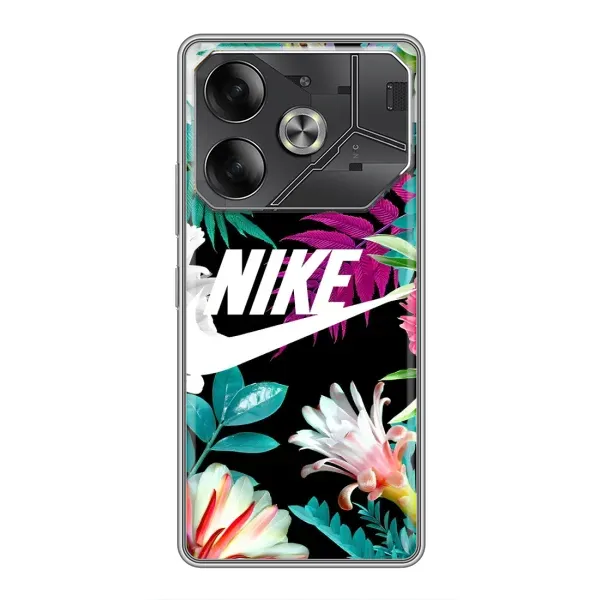 Чехол с рисунком «Цветочный Nike» для TECNO Pova 6 Чехол с рисунком «Цветочный Nike» для TECNO Pova 6