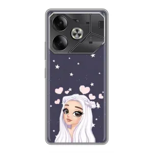 Чохол Стильні дівчата на Tecno Pova 6 (Дівчина та серця)