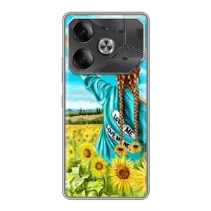 Чохол Стильні дівчата на Tecno Pova 6 (Дівчина на полі)