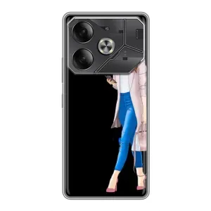 Чохол з картинкою Модні Дівчата Tecno Pova 6 (Дівчина з телефоном)