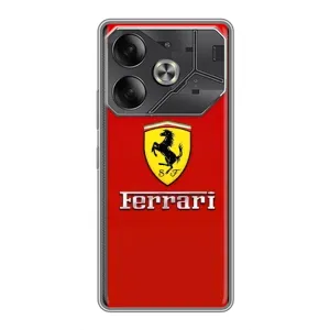Силіконовий бампер з картинкою машини на Tecno Pova 6 (Ferrari Logo)