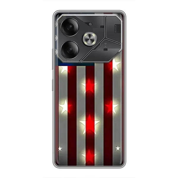 Чехол с рисунком «Флаг США 2» для TECNO Pova 6 Чехол с рисунком «Флаг США 2» для TECNO Pova 6