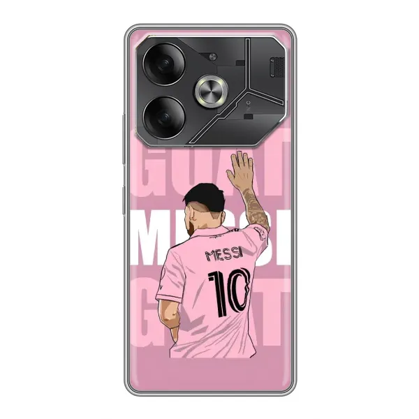 Чехол с рисунком «GOAT MESSI» для TECNO Pova 6 Чехол с рисунком «GOAT MESSI» для TECNO Pova 6