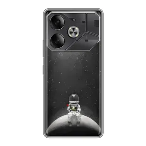 Силіконовый Чохол з принтом "Космонавти" на Tecno Pova 6 (Космонавт романтик)