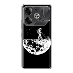 Силіконовый Чохол з принтом "Космонавти" на Tecno Pova 6 (Космонавт)