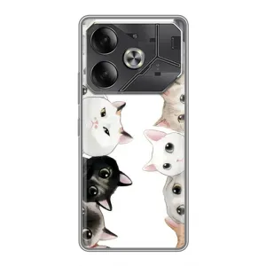 Силиконовый чехол с котиком для Tecno Pova 6 (Коты)