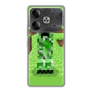 Чехлы для Tecno Pova 6 (Персонажи Майн Крафт) (Крипер 2)