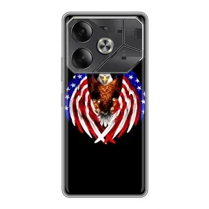 Чохол Прапор USA для Tecno Pova 6 (Крила США)