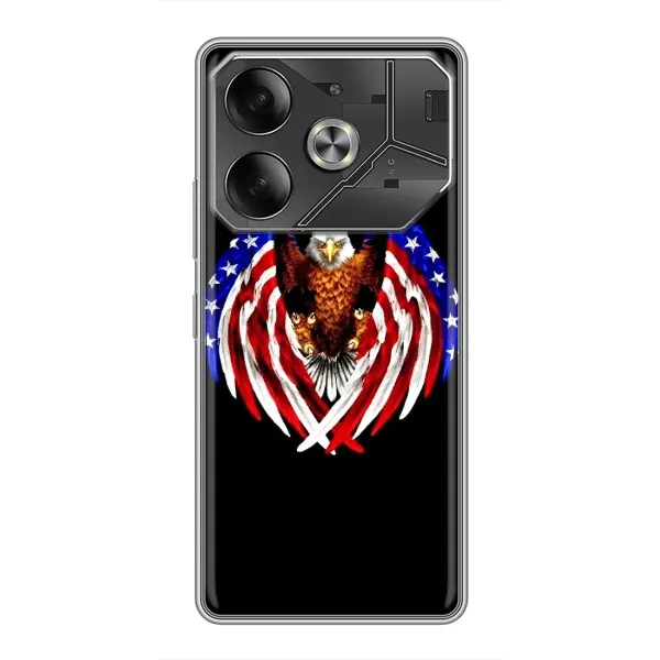 Чехол с рисунком «Крылья США» для TECNO Pova 6 Чехол с рисунком «Крылья США» для TECNO Pova 6