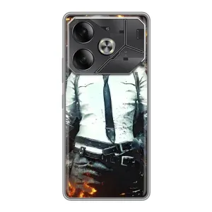 Силиконовый чехол с картинкой "Герой Pubg" на Tecno Pova 6 (Man Пубг)