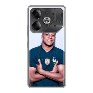 Чехол (TPU) с Футболистом на Tecno Pova 6 (Мбаппешичка)