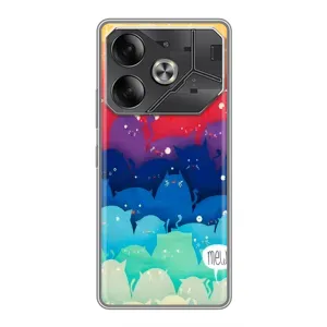 Силиконовый чехол с котиком для Tecno Pova 6 (Mew)