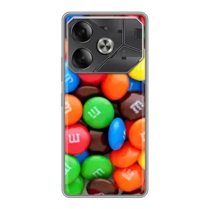 Чохол з зображенням смачної їжі для Tecno Pova 6 (Різнокольорові M&M'S)