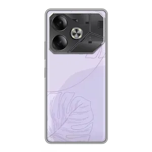 Чехол цветочный дизайн для Tecno Pova 6 (Монстера фиолетовая)