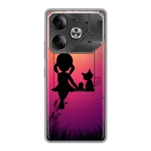 Девчачий Чехол для Tecno Pova 6 (На качели)