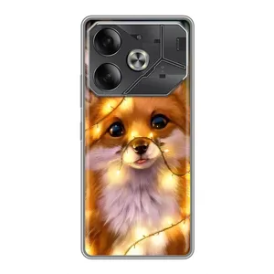 Чехол с Лисичкой для Tecno Pova 6 (Новогодний лисенок)