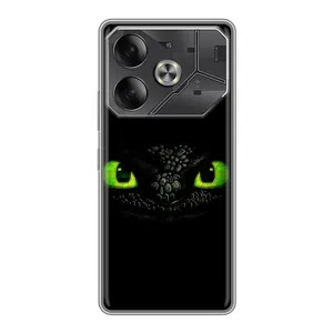 Чехол дракон Беззубик для Tecno Pova 6 (Глаза Беззубика)