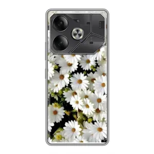 Чехол с ромашками на Tecno Pova 6 (Рамка в ромашках)