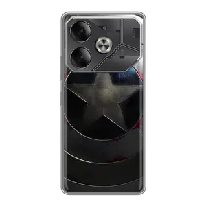 Чехол с Щитом Капитана Америки на Tecno Pova 6 (Ретро Щит Капитана)