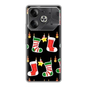 Силіконовий бампер на різдво для Tecno Pova 6 (Різдвяні подарунки)