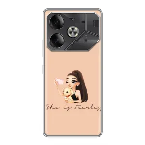 Силіконовый Чохол на Tecno Pova 6 з картинкой Модных девушек (З собакою)